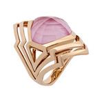 Stephen Webster Lady Stardust 18k Yellow Gold Quartz Pink Mother of Pearl Ring // Ring Size: 7.25