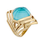 Stephen Webster Lady Stardust 18k Yellow Gold Quartz Turquoise Ring // Ring Size: 7.5