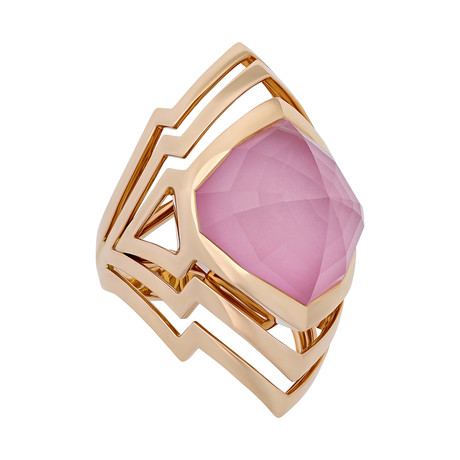 Stephen Webster Lady Stardust 18k Rose Gold Quartz Pink Opal Resort Ring // Ring Size: 6.5