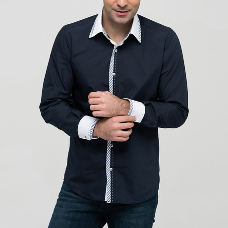 Nathaniel Button-Up Shirt // Dark Blue (2X-Large)