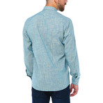 G647 Button-Up Shirt // Turquoise + Yellow (S)