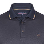 Blaine SS Polo Shirt // Navy + Brown (S)