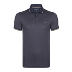 Blaine SS Polo Shirt // Navy + Brown (XL)