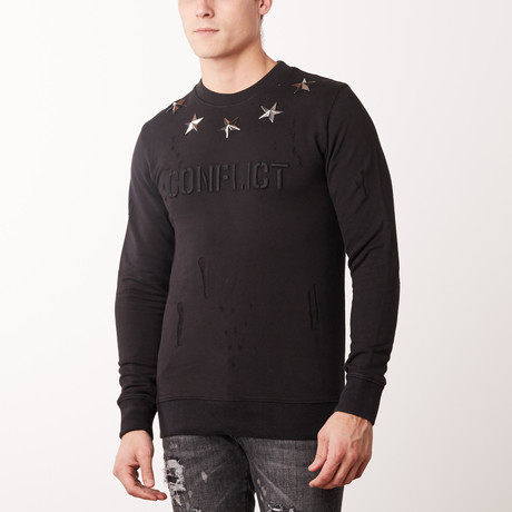 Metal Stars Sweater Black