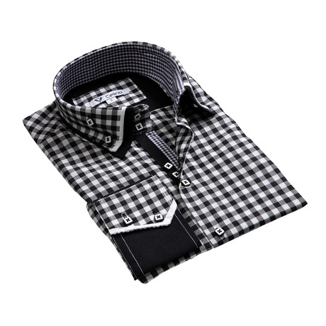 Reversible Cuff Button-Down // Black + White Check (S)