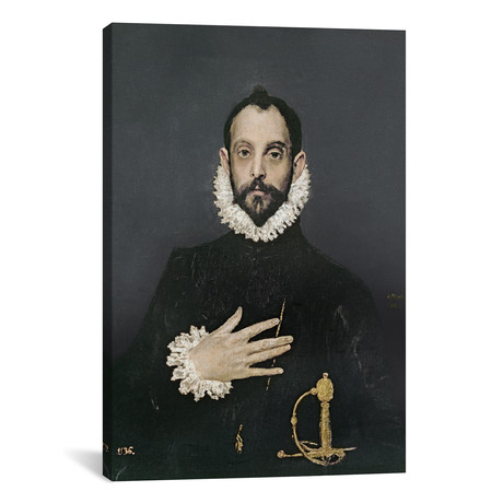 Gentleman With His Hand On His Chest // El Greco // 1580 (18"W x 26"H x 0.75"D)