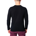 Crew-Neck Solid Wool Sweater // Black (L)