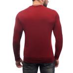 Wave Textrure Sweater // Burgundy (M)