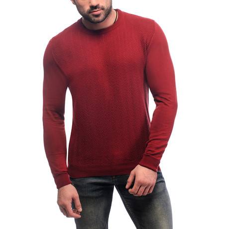 Wave Textrure Sweater // Burgundy (S)