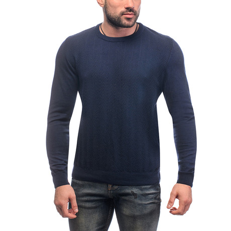 Wave Textrure Sweater // Navy (S)