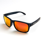 Hudson // Dark Matte Navy Blue + Orange Polarized Lenses