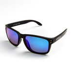 Hudson // Matte Black + Blue Polarized Lenses