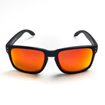 Hudson // Dark Matte Navy Blue + Orange Polarized Lenses