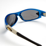 Slasher // TR90 Blue Frame + Polycarbonate Smoke-Flash Mirror Lens