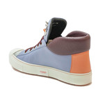 Fendi // Leather Lighting High-Top Sneaker // Blue + Pink + Purple (US: 5)