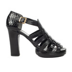 Robert Clergerie // Nimi Leather Strapped Sandal Heel // Black (US: 5)