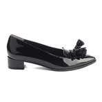 Robert Clergerie // Sylvie Patent Leather Tassle Loafer Heel // Black (US: 10)