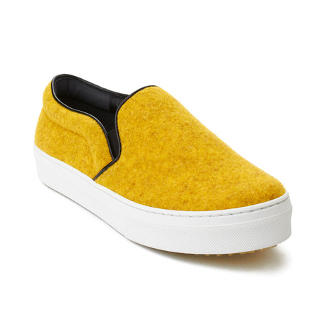 Céline // Faded Felt Slip-On Sneaker // Yellow (US: 5)
