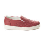 Bottega Veneta // Intrecciato Leather Skate Slip-on Sneakers // Pink (US: 6)