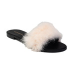 Avec Modération // Bora Bora Faux Fur Slides // Black + Pink (US: 11)