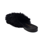 Avec Modération // Miami Faux Fur Slides // Black (US: 6)