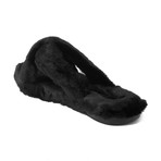 Avec Modération // St. Moritz Cross-Strap Faux Fur Slides // Black (US: 9)