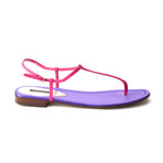 Dolce & Gabbana // T-Strap Sandal // Purple + Pink (US: 6.5)