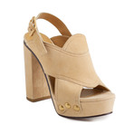 Chloé // Mischa Suede Reef Shell Sandal // Tan (US: 6)