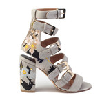Laurence Dacade // Dana Tropicale Embroidered Block Heel // Grey (US: 7)