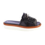 Tod's // Leather Fringe Sandal // Black (US: 6)
