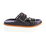 Tods // Leather Perforated Sandal // Black (US: 7)