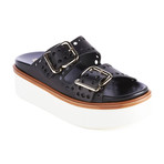 Tods // Leather Perforated Sandal // Black (US: 7)