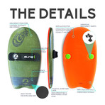 The Grom // Bodysurfing Handboard  // Army Green + Pilsner Orange