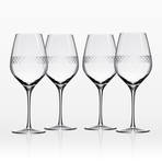 Diamond // Bordeaux Glass // Set Of 4