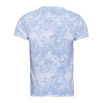 Tropical Print Basic T-Shirt // Blue (S)