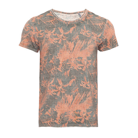 Tropical Print Basic T-Shirt // Red (S)