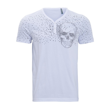 Skull Pattern T-Shirt // White (S)