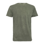 3D Print Oil Washed T-Shirt // Green (XL)