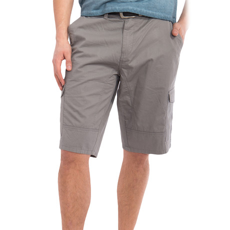 Comfortable Fit Cargo Shorts // Gray (S)