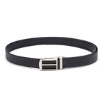 Leather Buckle Dress Belt 1014 // Black