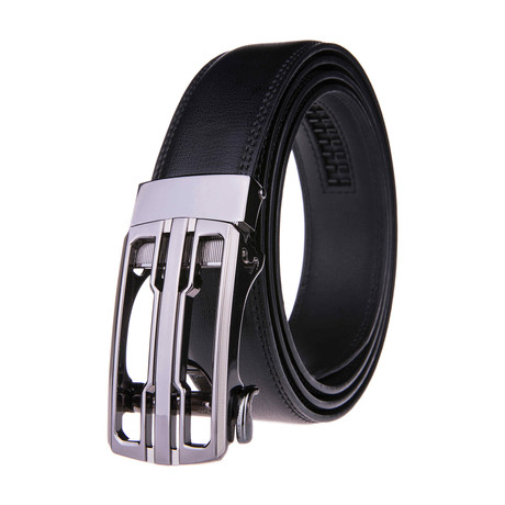 Leather Buckle Dress Belt 1220 // Black