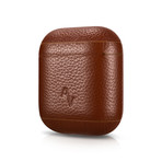 Pebble Series // Leather AirPod Case (Brown)