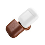 Pebble Series // Leather AirPod Case (Brown)