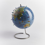 Bullseye Magnetic Globe // Blue Topographical
