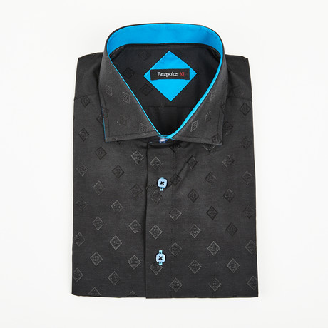 Bespoke // Button Up Shirt // Black + Blue (2XL)