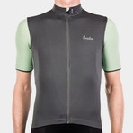 Signature Cycling Jersey // Steel Gray + Light Green (XS)