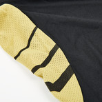 Raglan Mesh Panel T-Shirt // Black + Gold (2XL)