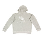 RTA // Embroidered Distressed Cotton Hoodie Sweatshirt // Heather Gray (S)