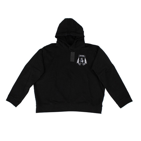RTA // Oversize Gluttony Embroidered Hoodie Sweatshirt // Black (XS)
