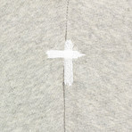 RTA // Embroidered Distressed Cotton Hoodie Sweatshirt // Heather Gray (S)